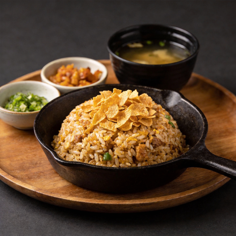 香脆炒饭配汤图片