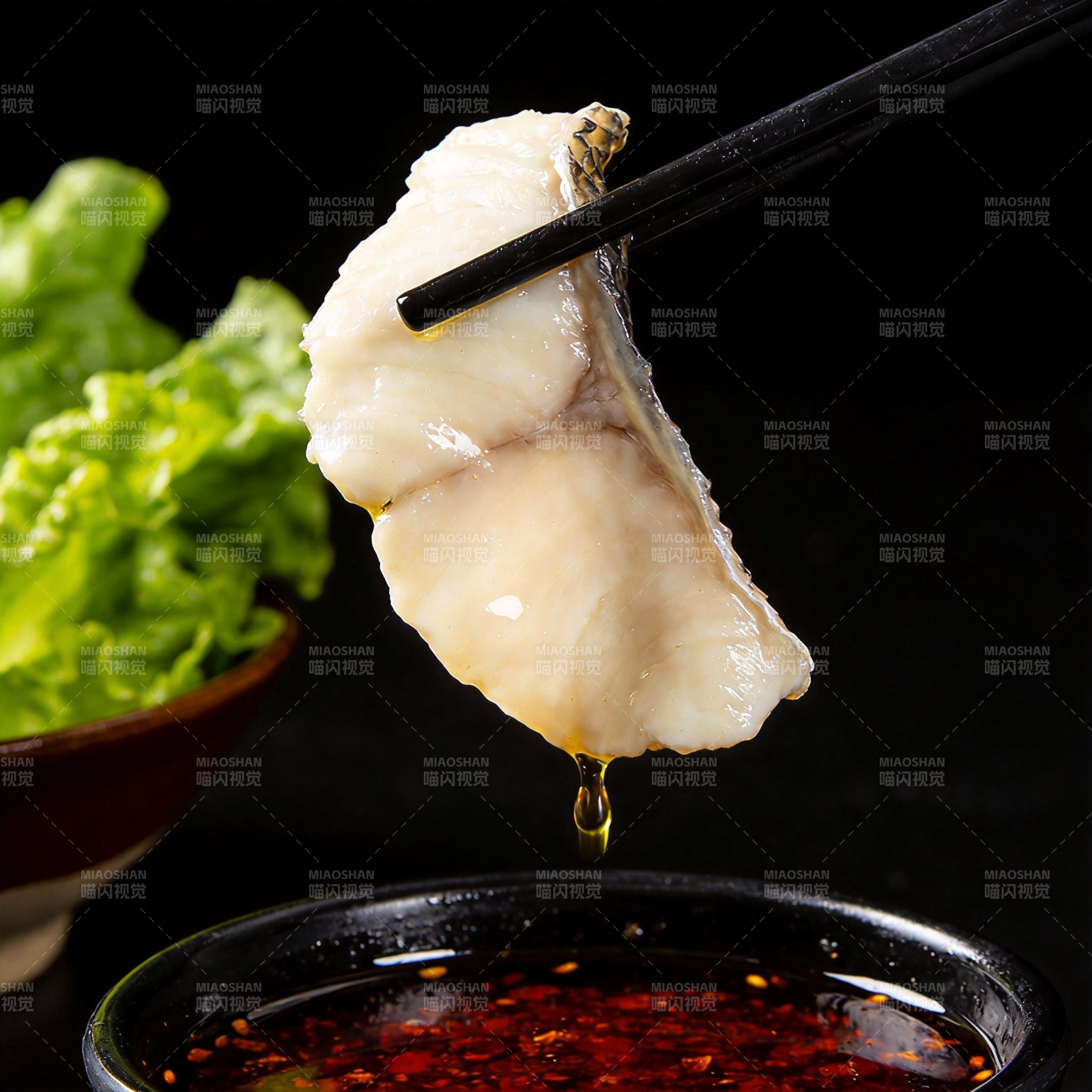 鱼片蘸酱 鲜美诱人图片