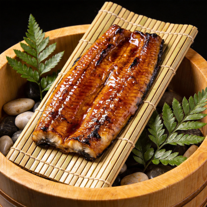 烤鳗鱼配竹席图片