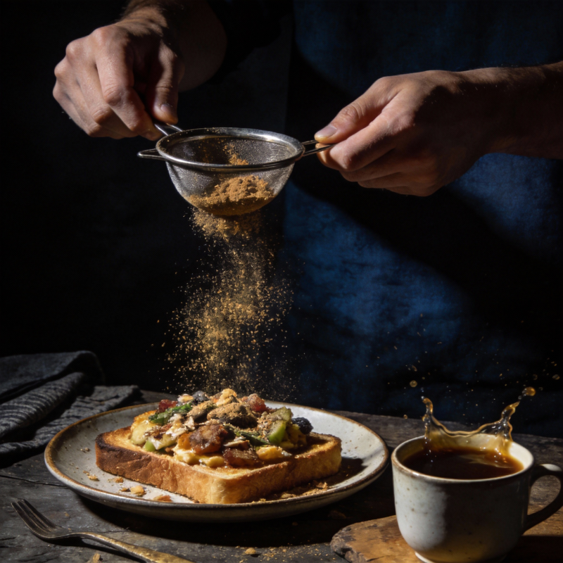 撒粉瞬间 美味呈现图片