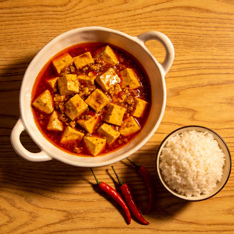 麻婆豆腐配米饭图片