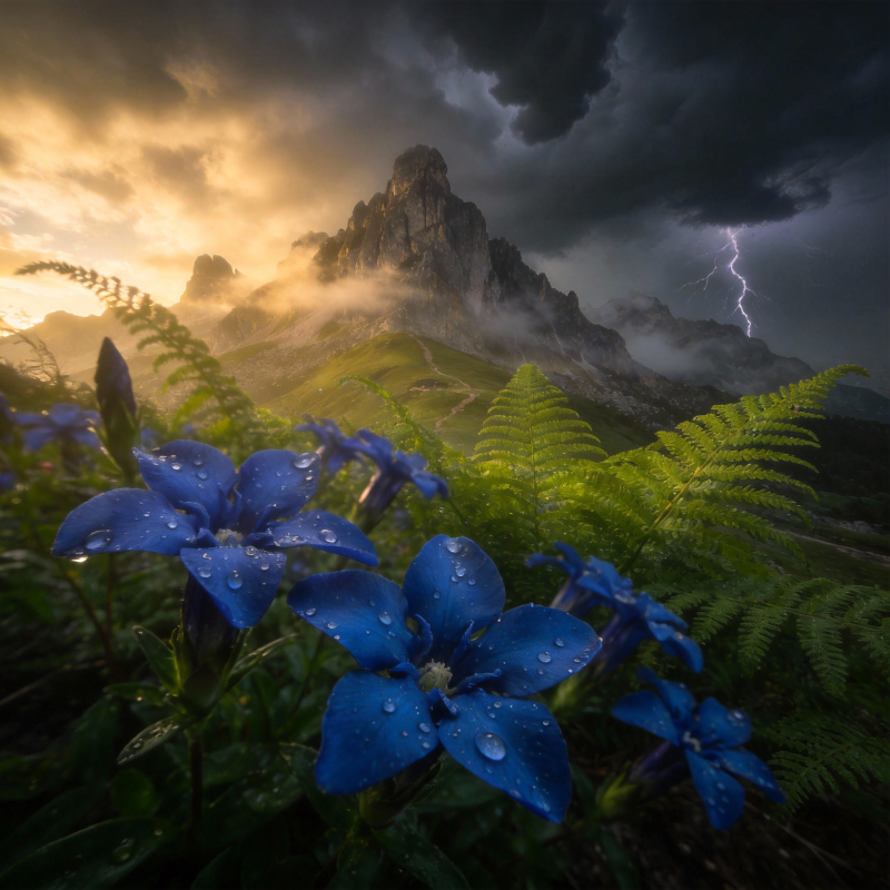 山花雨后雷鸣图片