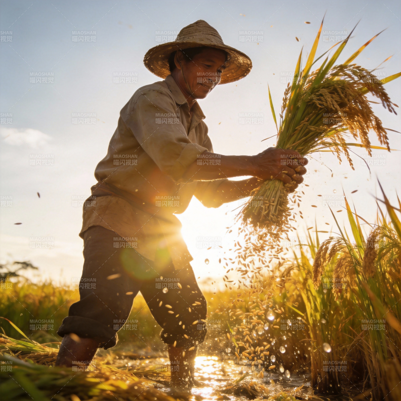 稻田收割时光图片