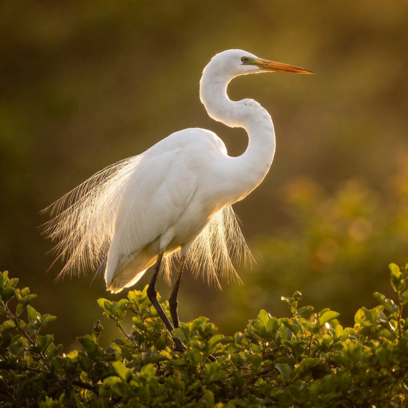白鹭栖枝 晨光熠熠图片