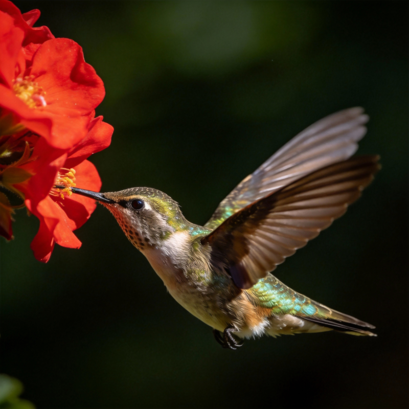 蜂鸟采蜜瞬间图片