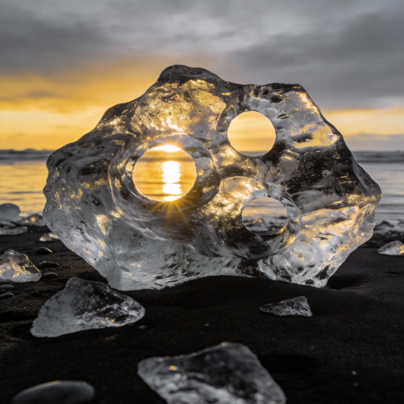 冰石映日图片
