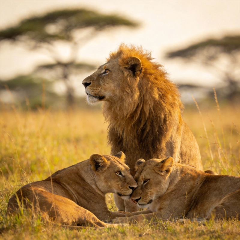 狮群草原温情时刻图片