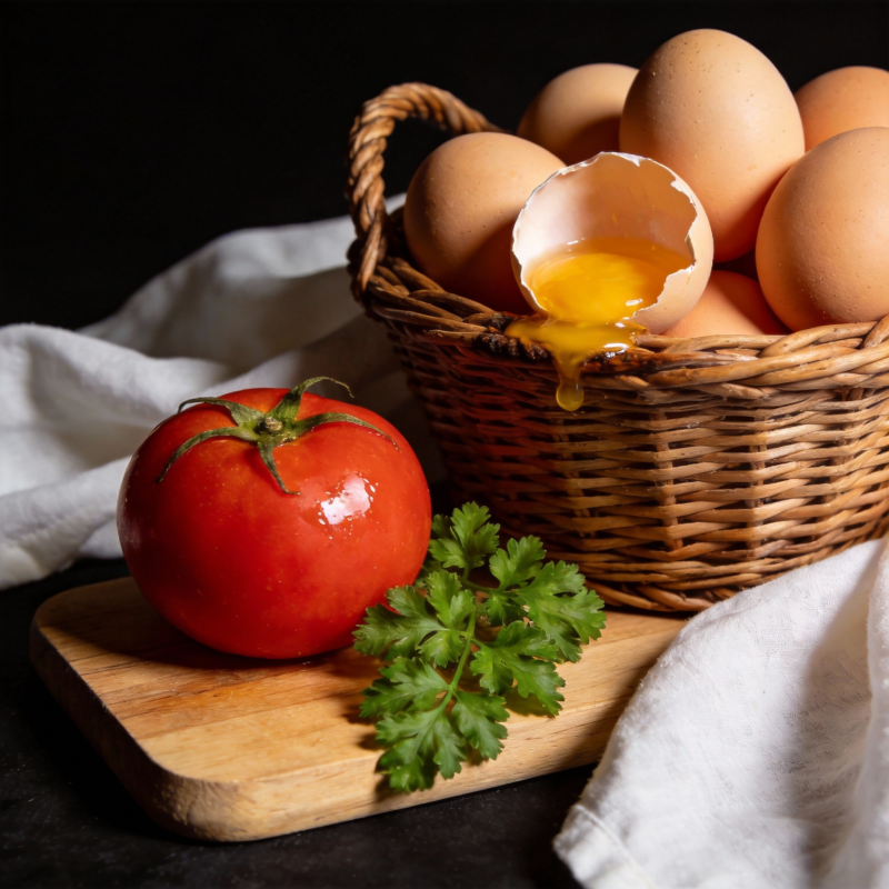 番茄蛋与香菜图片