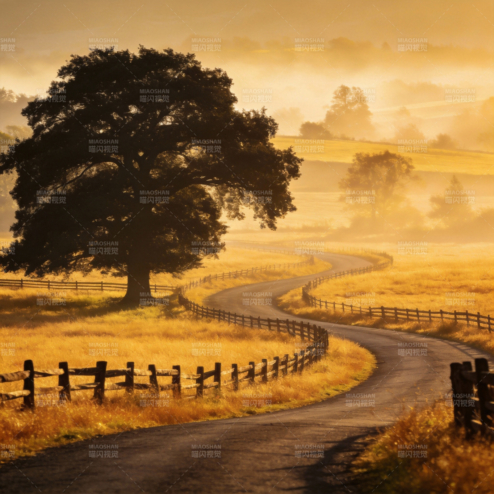 金秋乡间小路图片