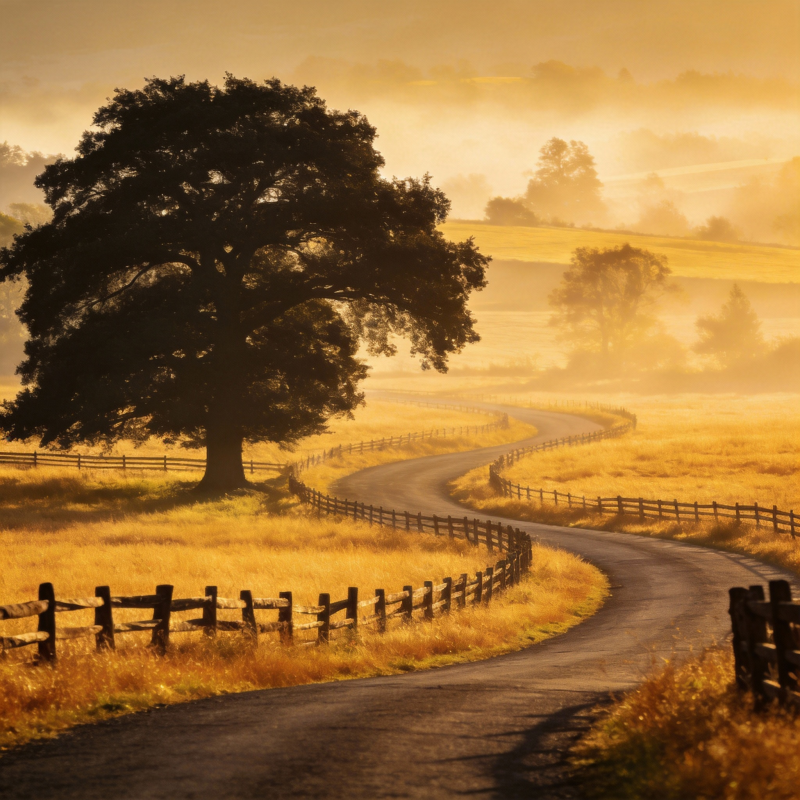 金秋乡间小路图片