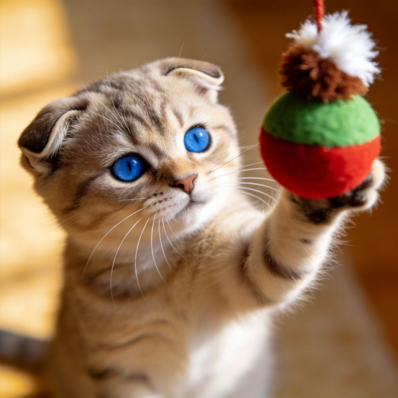 蓝眼猫玩彩球图片