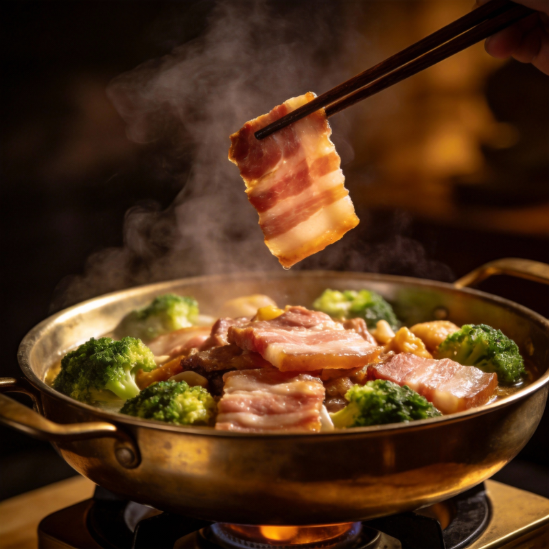 热锅炒肉片图片