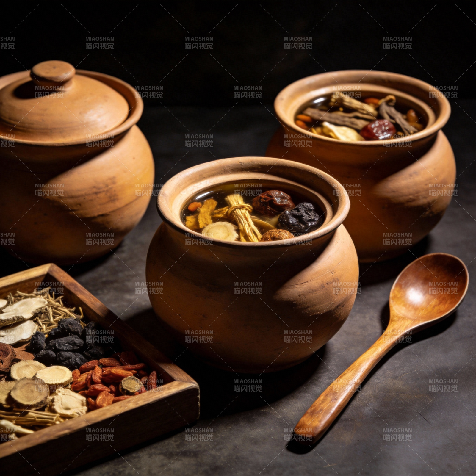 陶罐养生汤料图片