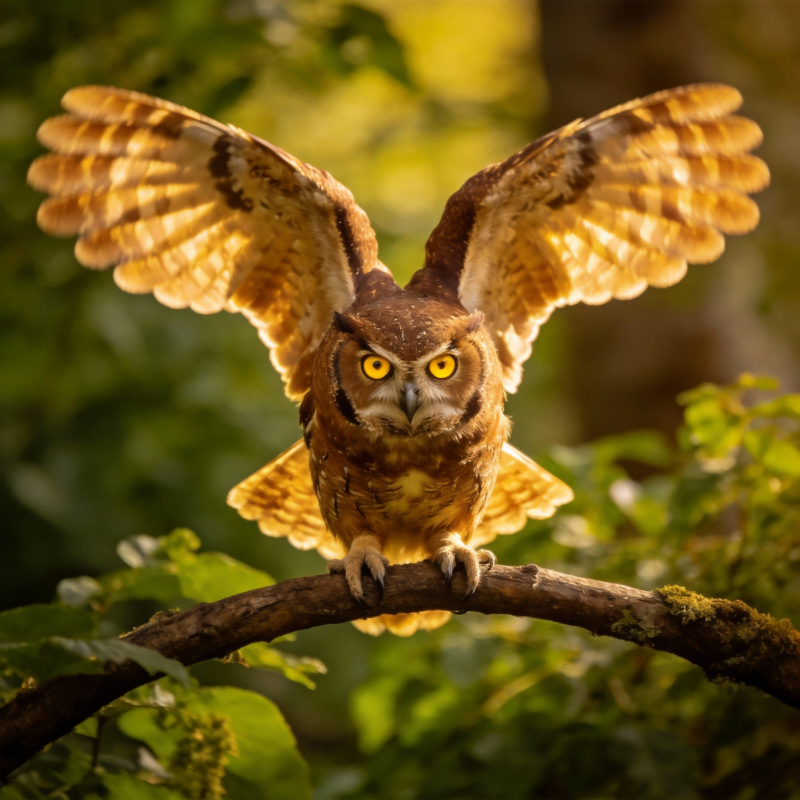 展翅猫头鹰图片