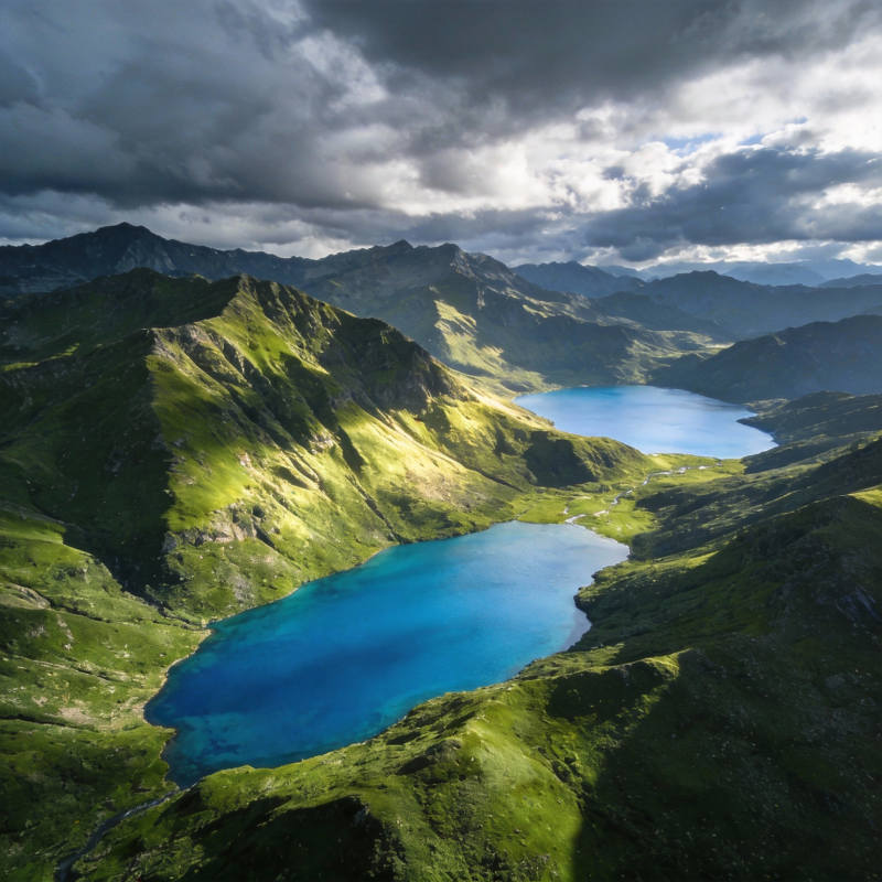 碧湖青山云影图片