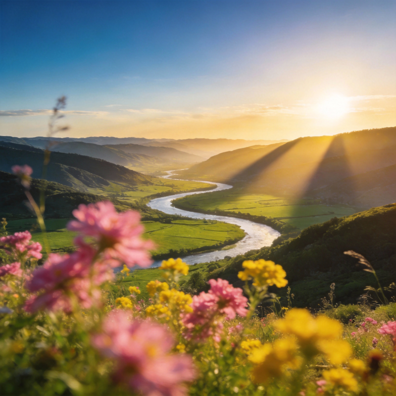 晨曦花谷美景图片