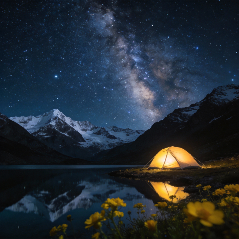 星空下的帐篷图片