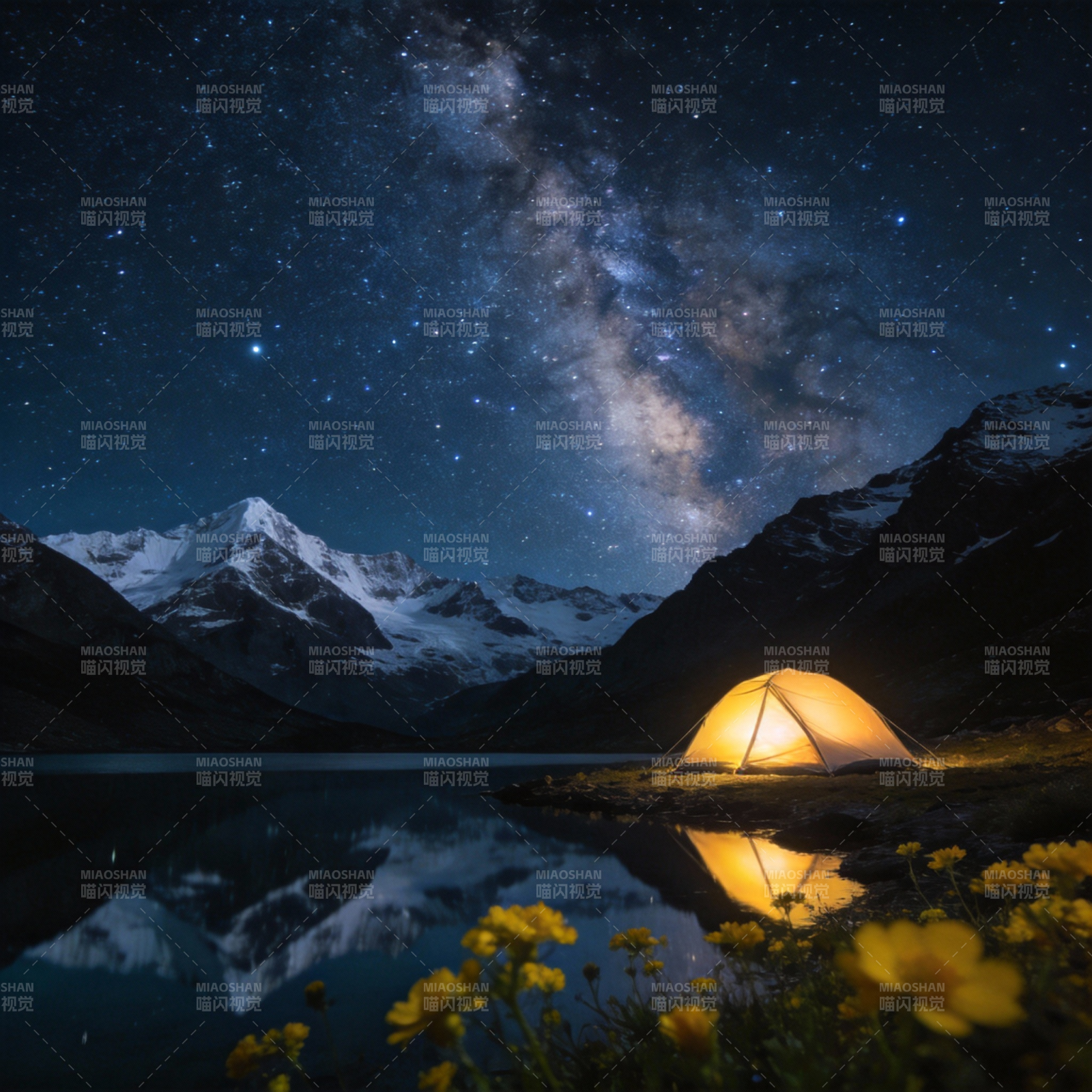 星空下的帐篷图片