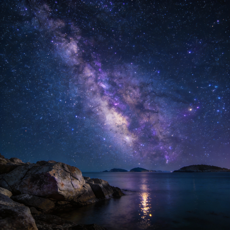 星河入海夜景图片