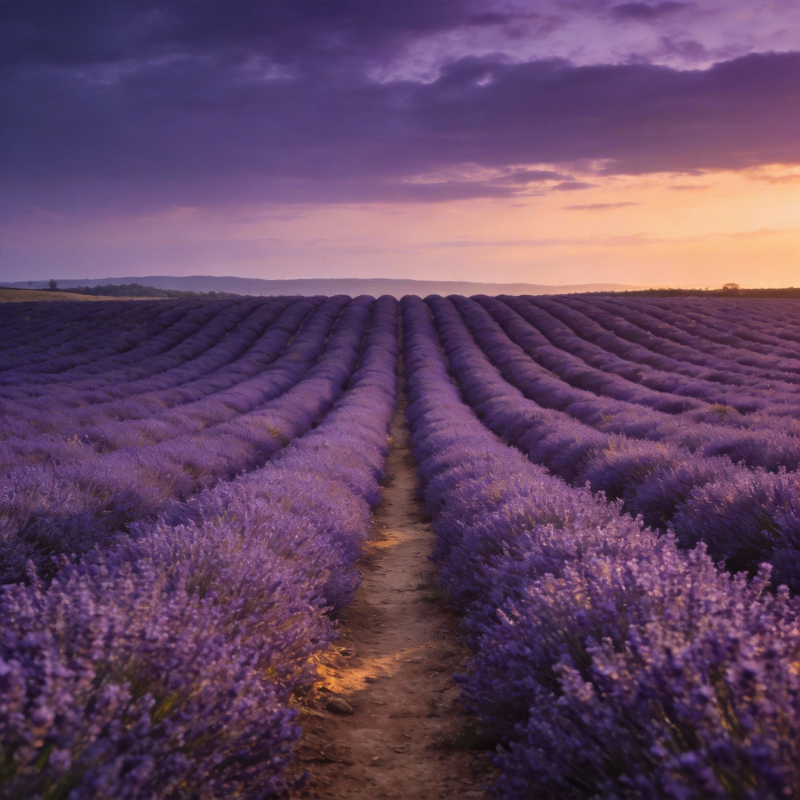 薰衣草田暮色图片