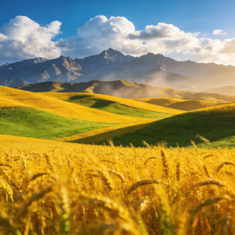 金麦山峦云影图片