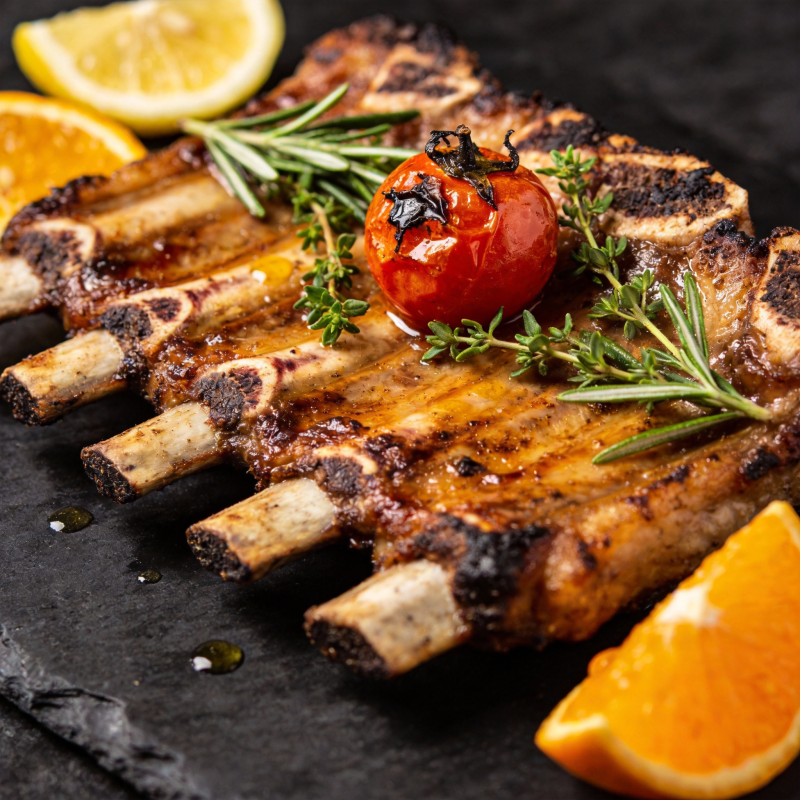 香煎羊排配橙香图片