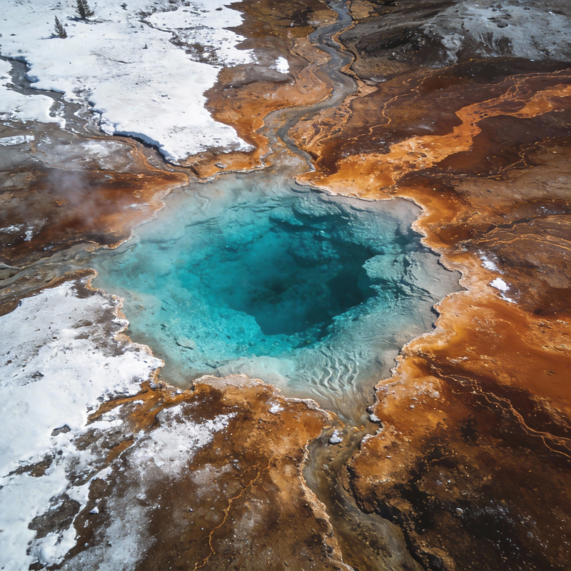 碧潭映雪 地热奇观图片