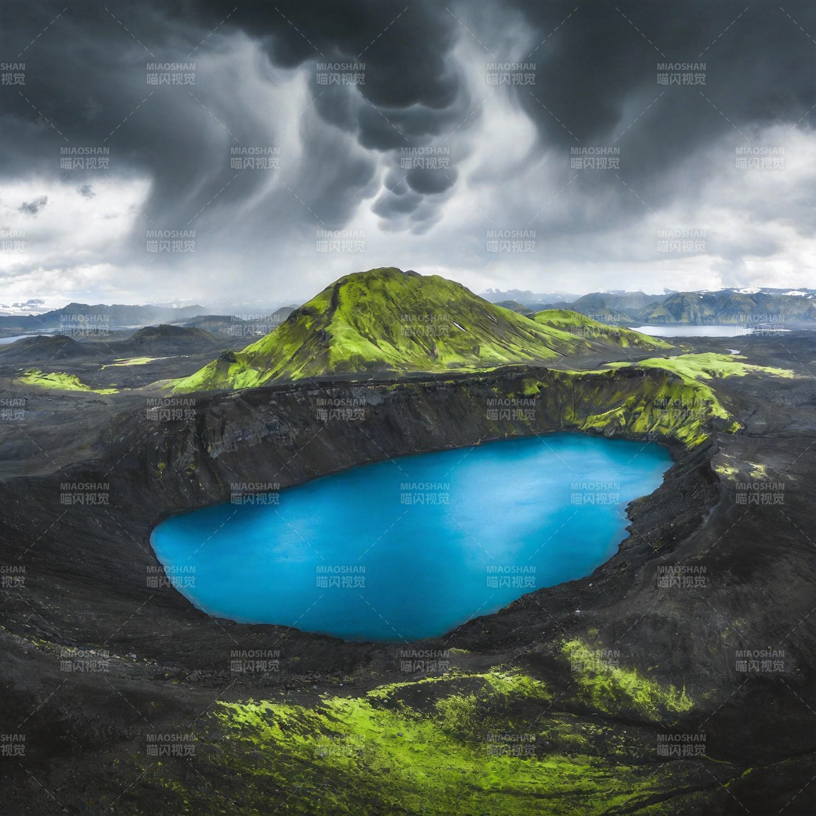火山湖奇景图片
