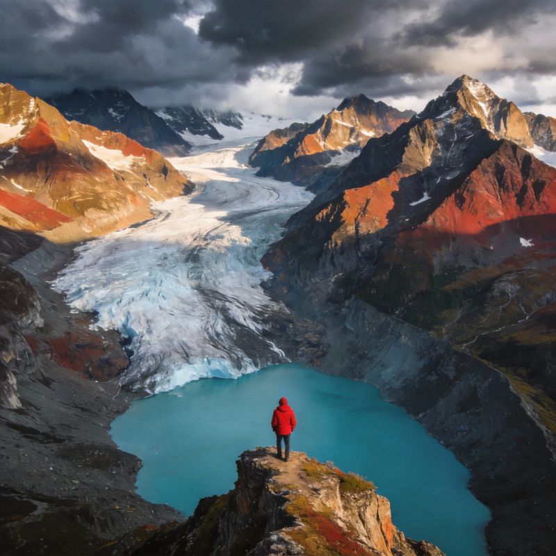 冰川湖畔独行者图片