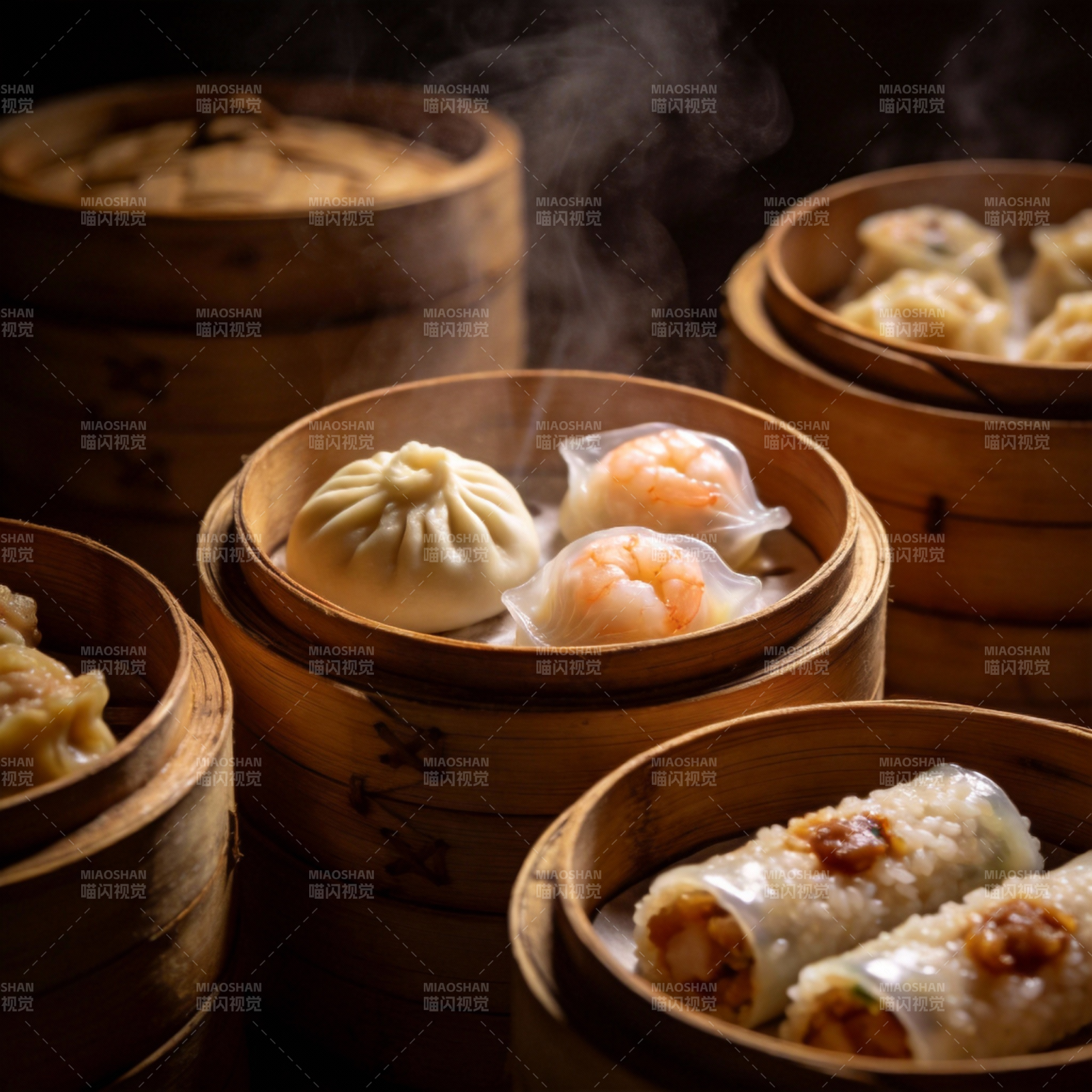 蒸笼美食 热气腾腾图片