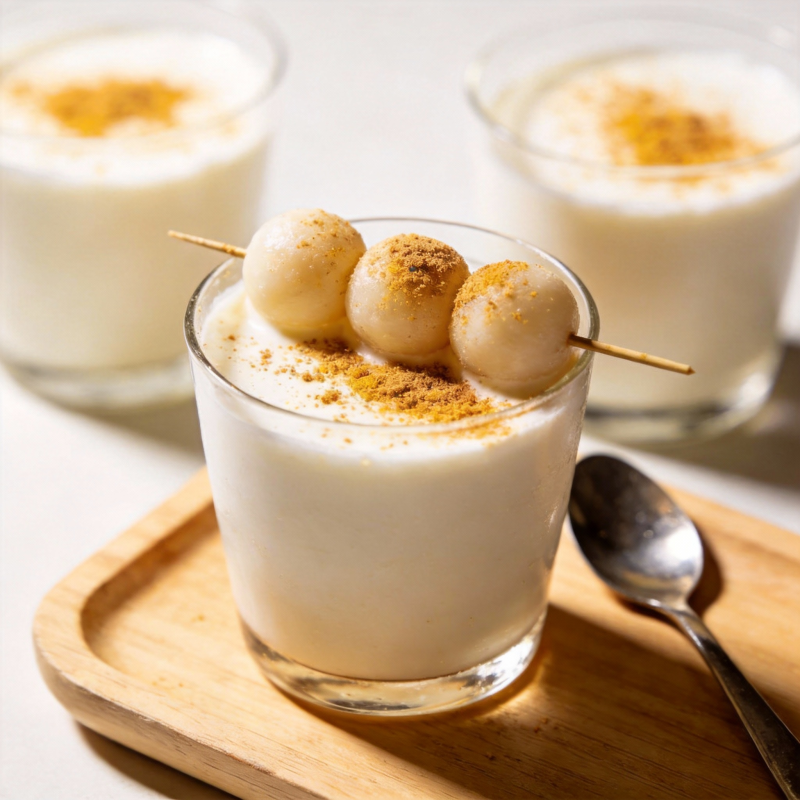 奶香布丁配小圆子图片