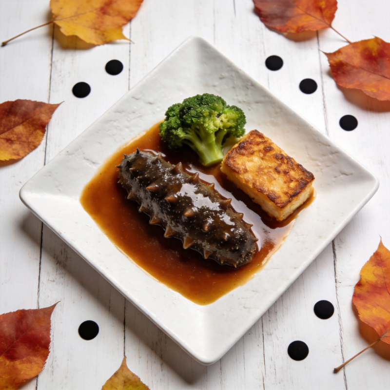 海参豆腐配西兰花图片