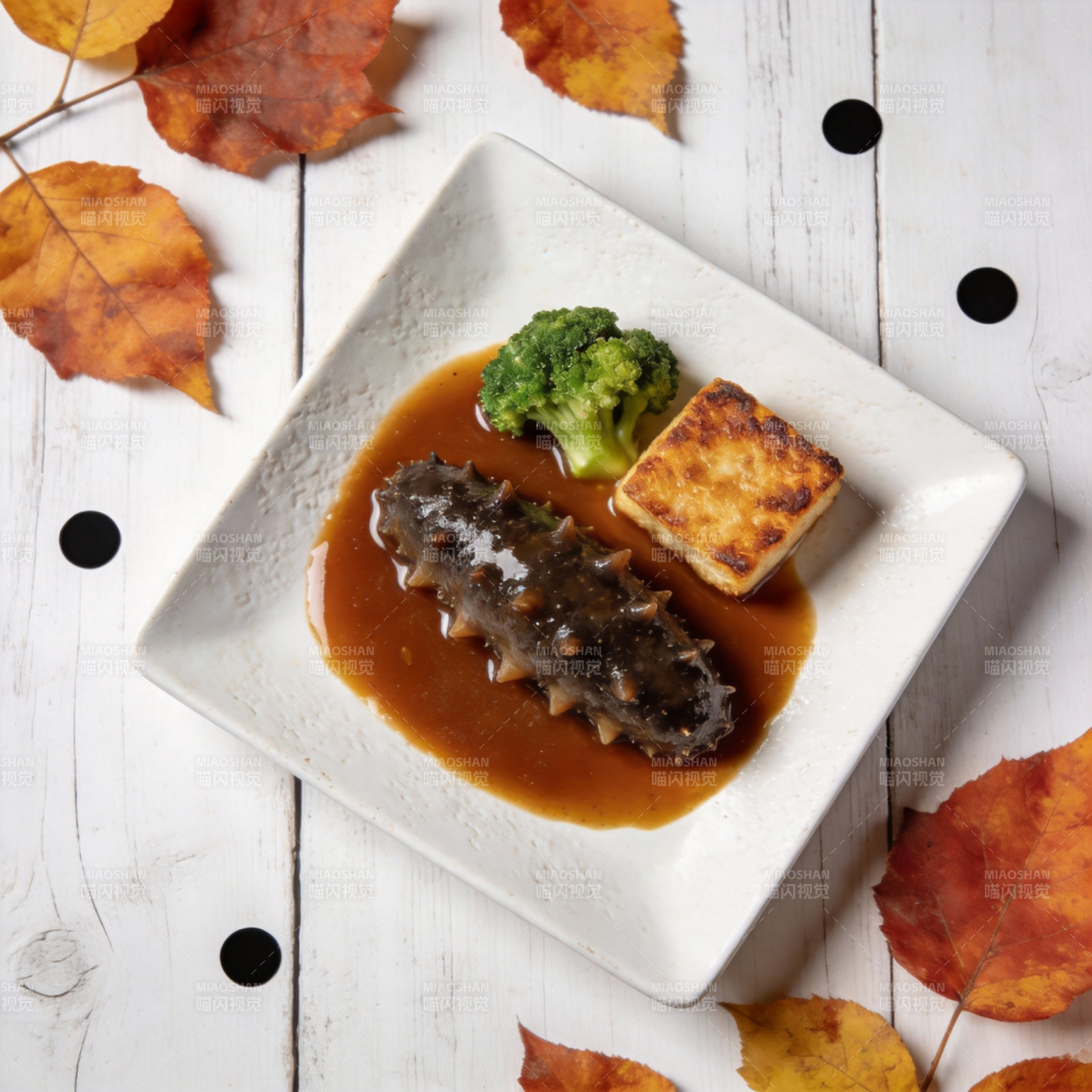 海参豆腐配西兰花图片