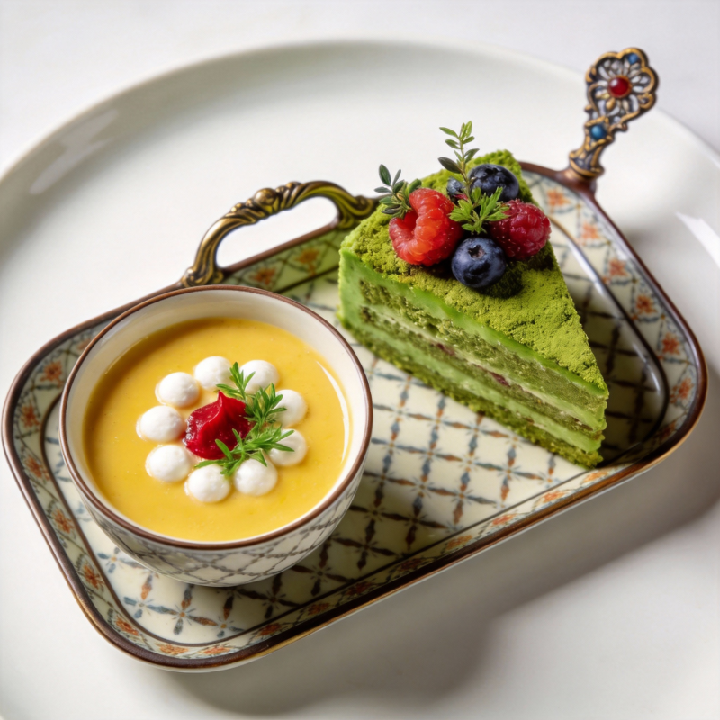 抹茶蛋糕与甜品图片