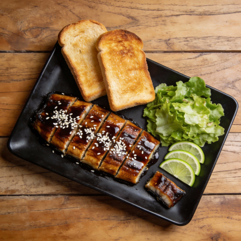 烤鳗鱼吐司套餐图片