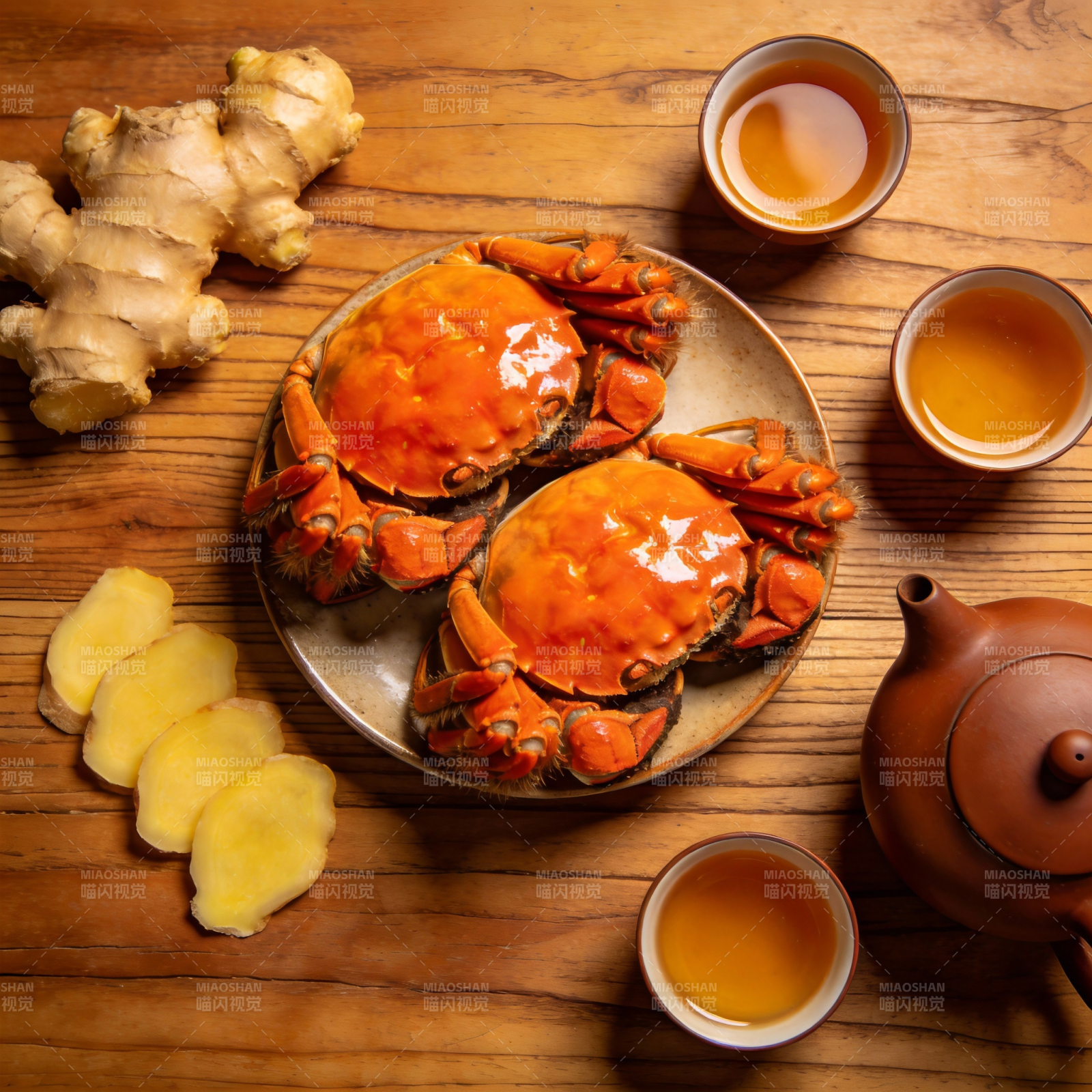 蟹宴配姜茶图片