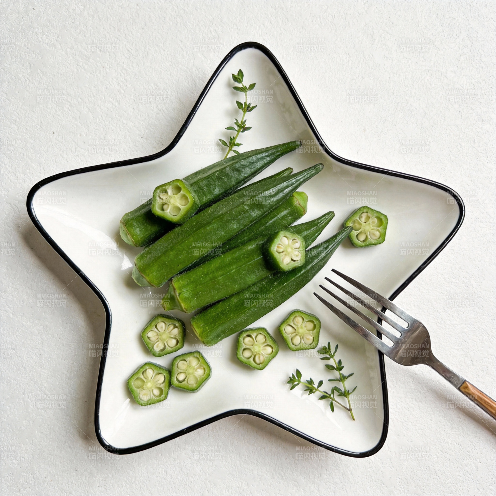 秋葵星盘摆盘图片