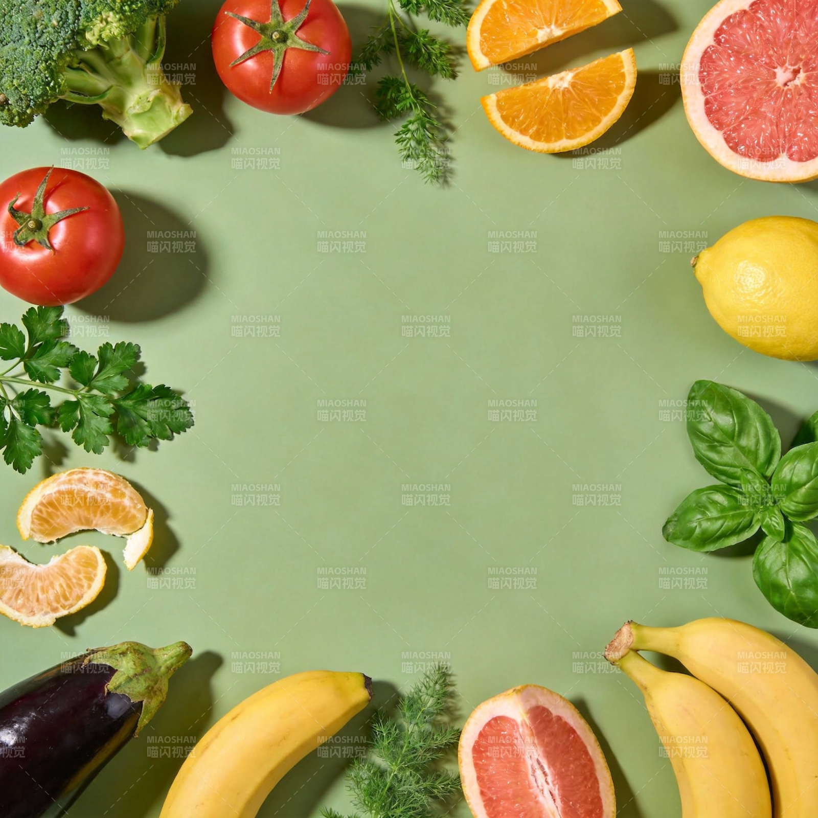 新鲜蔬果环绕图片