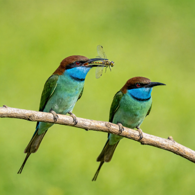 蜂虎捕食蜻蜓图片