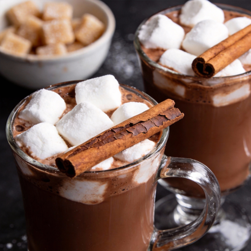 热巧克力配棉花糖图片