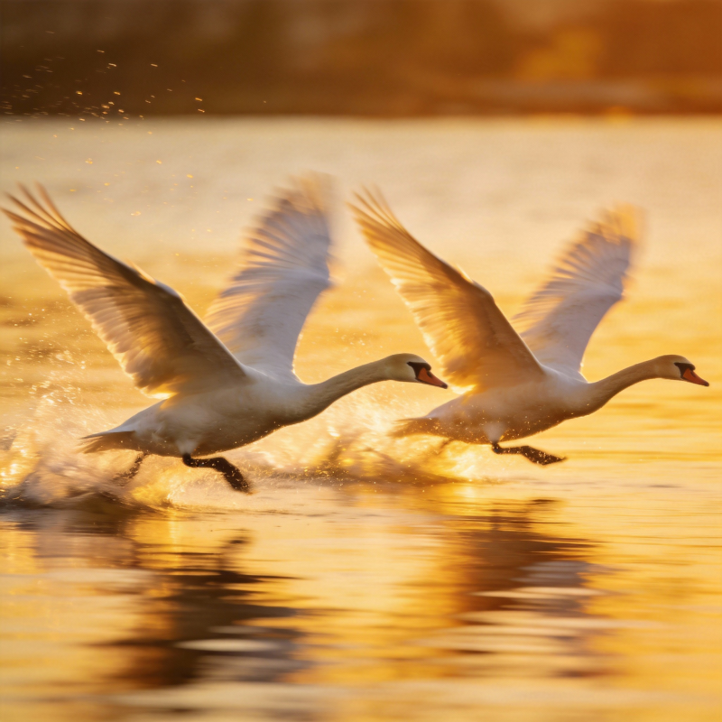 天鹅凌波飞舞图片