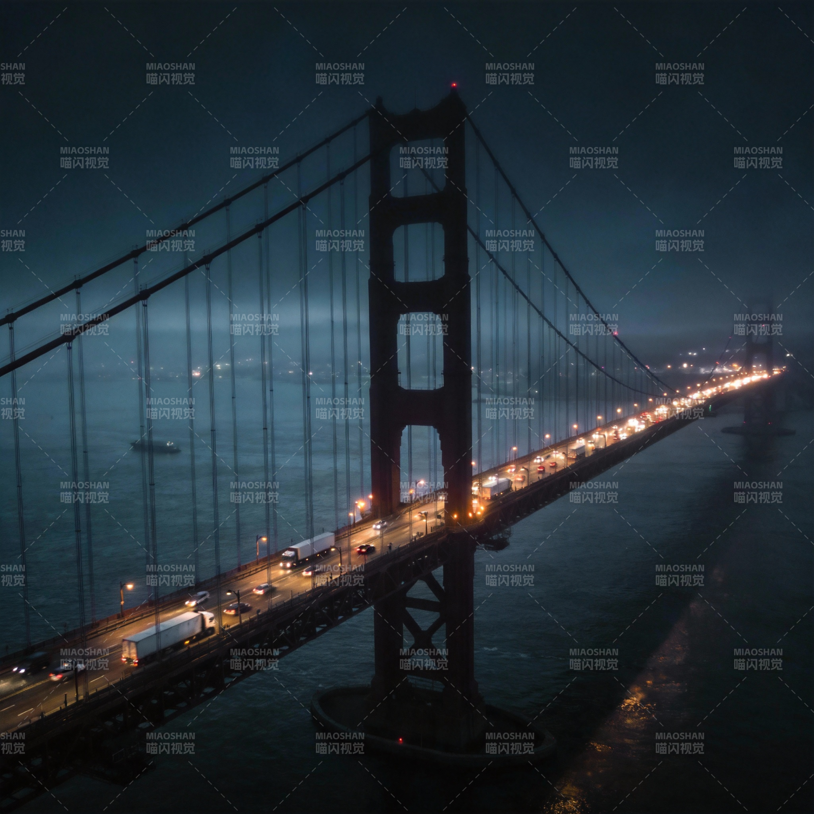 夜幕下的金门大桥图片