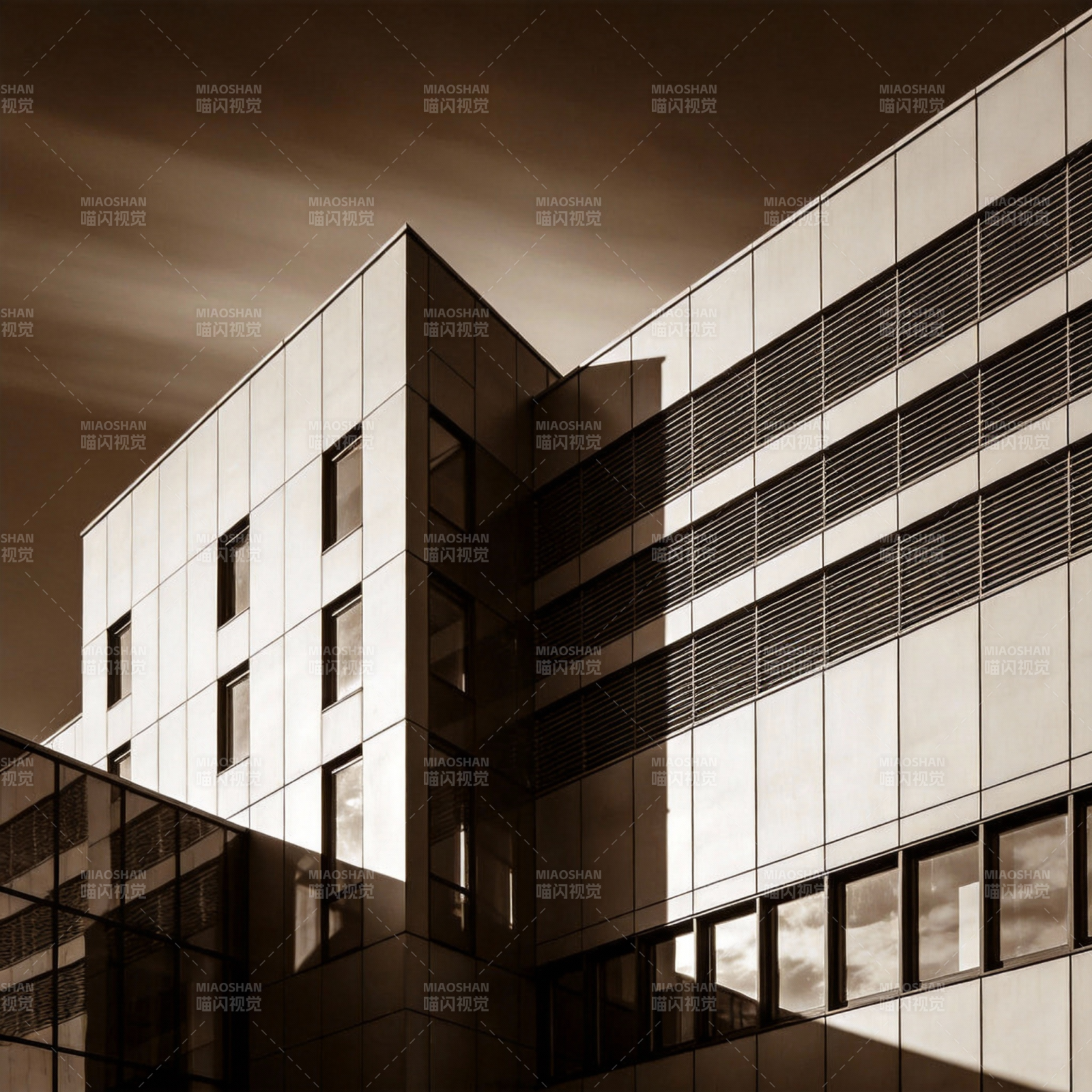 现代建筑剪影图片