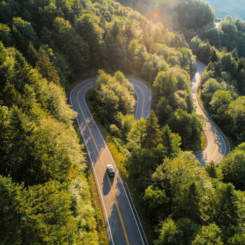 林间蜿蜒公路图片