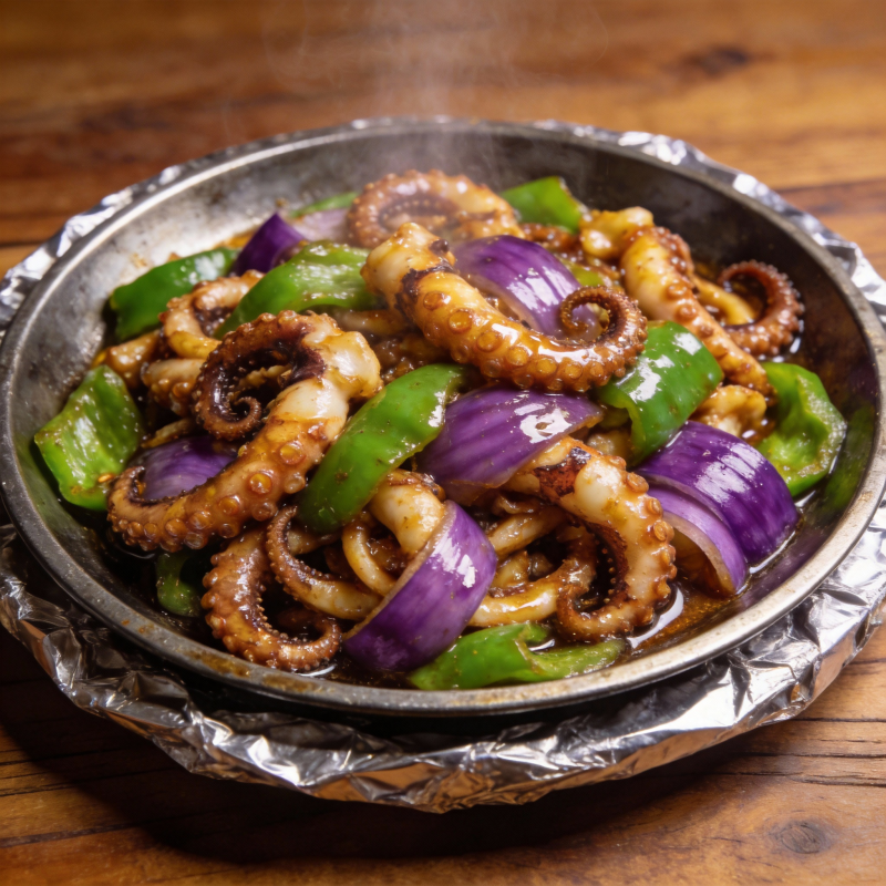 香辣章鱼炒青椒图片