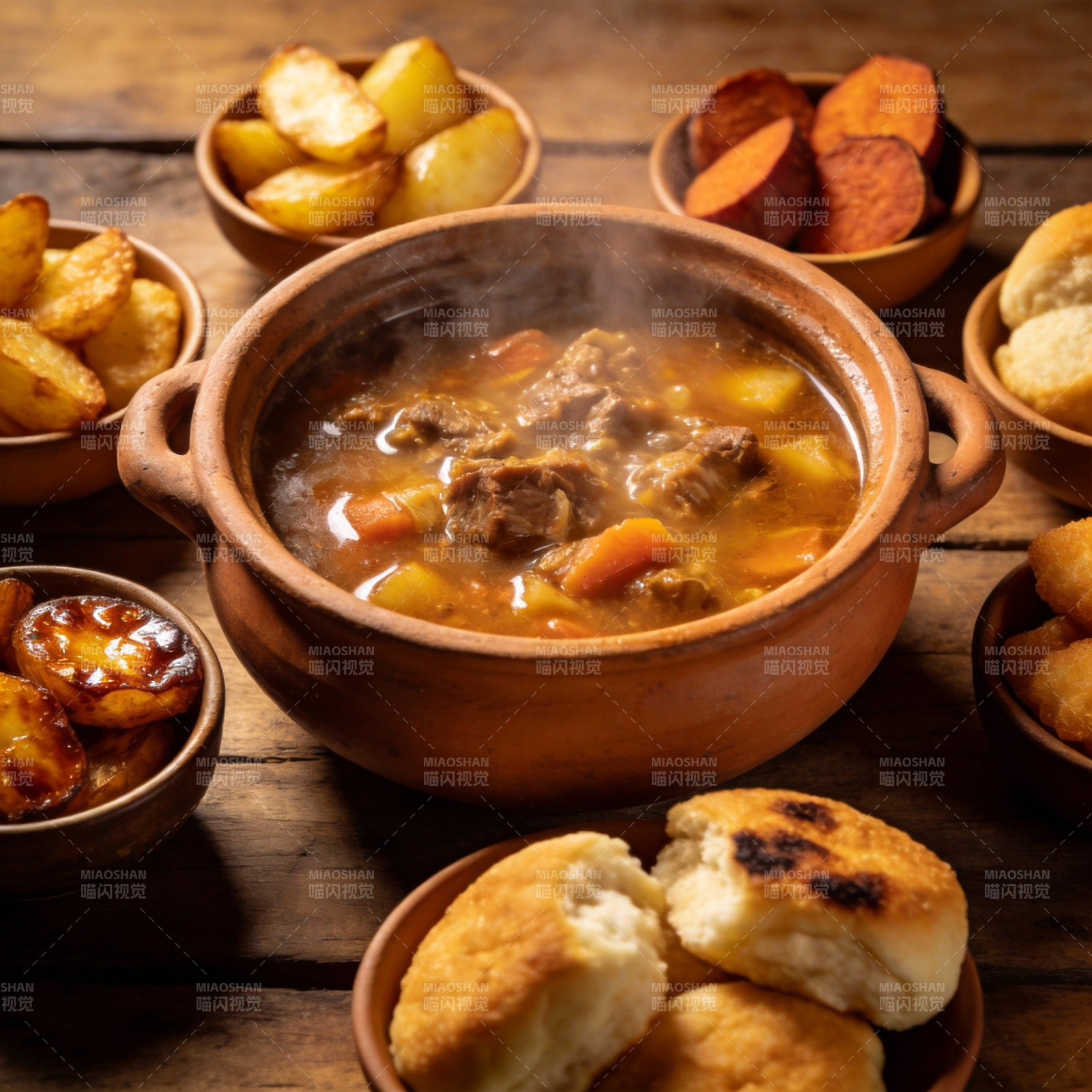 热腾腾的炖牛肉图片