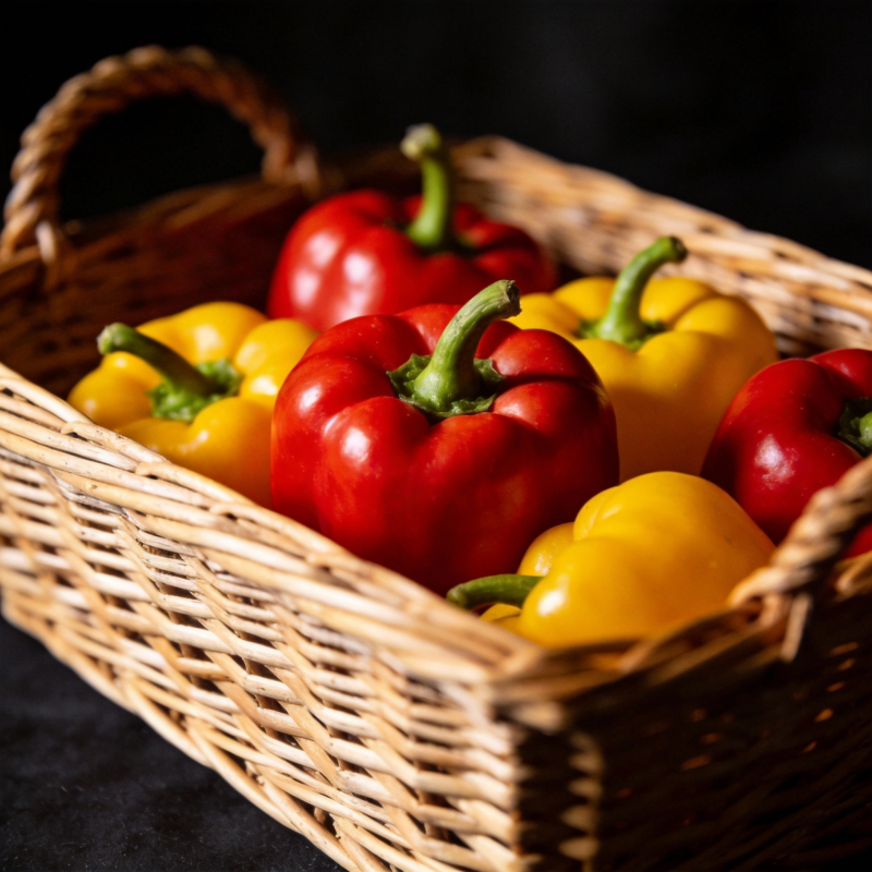彩椒篮中鲜亮图片