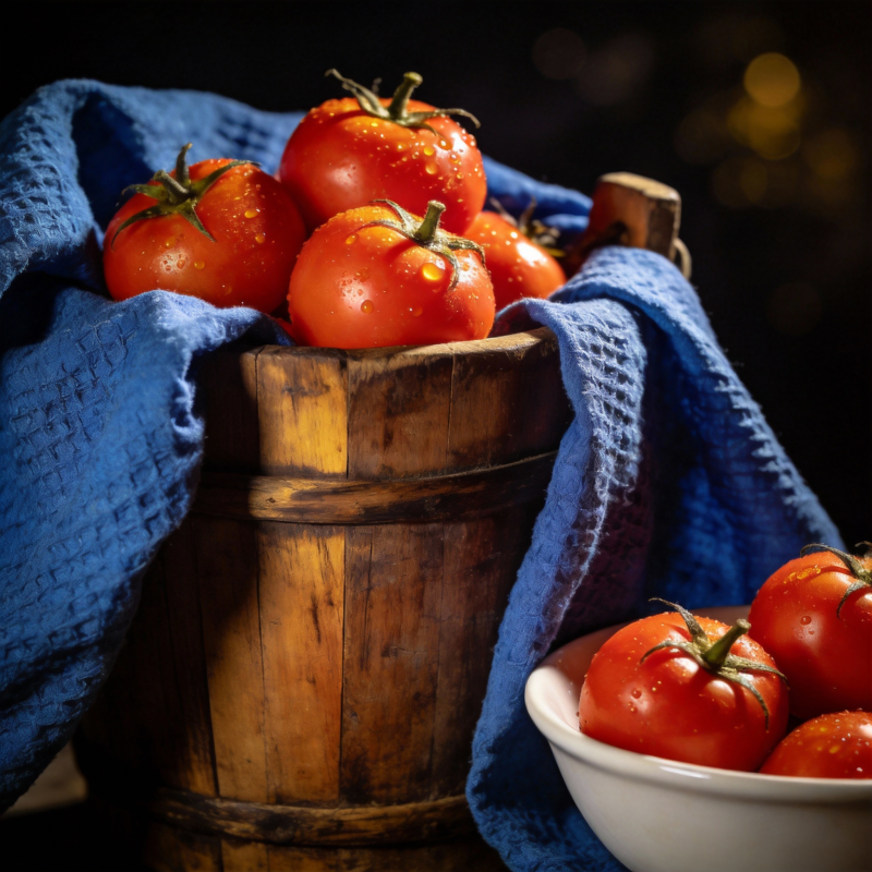 鲜红番茄木桶装图片