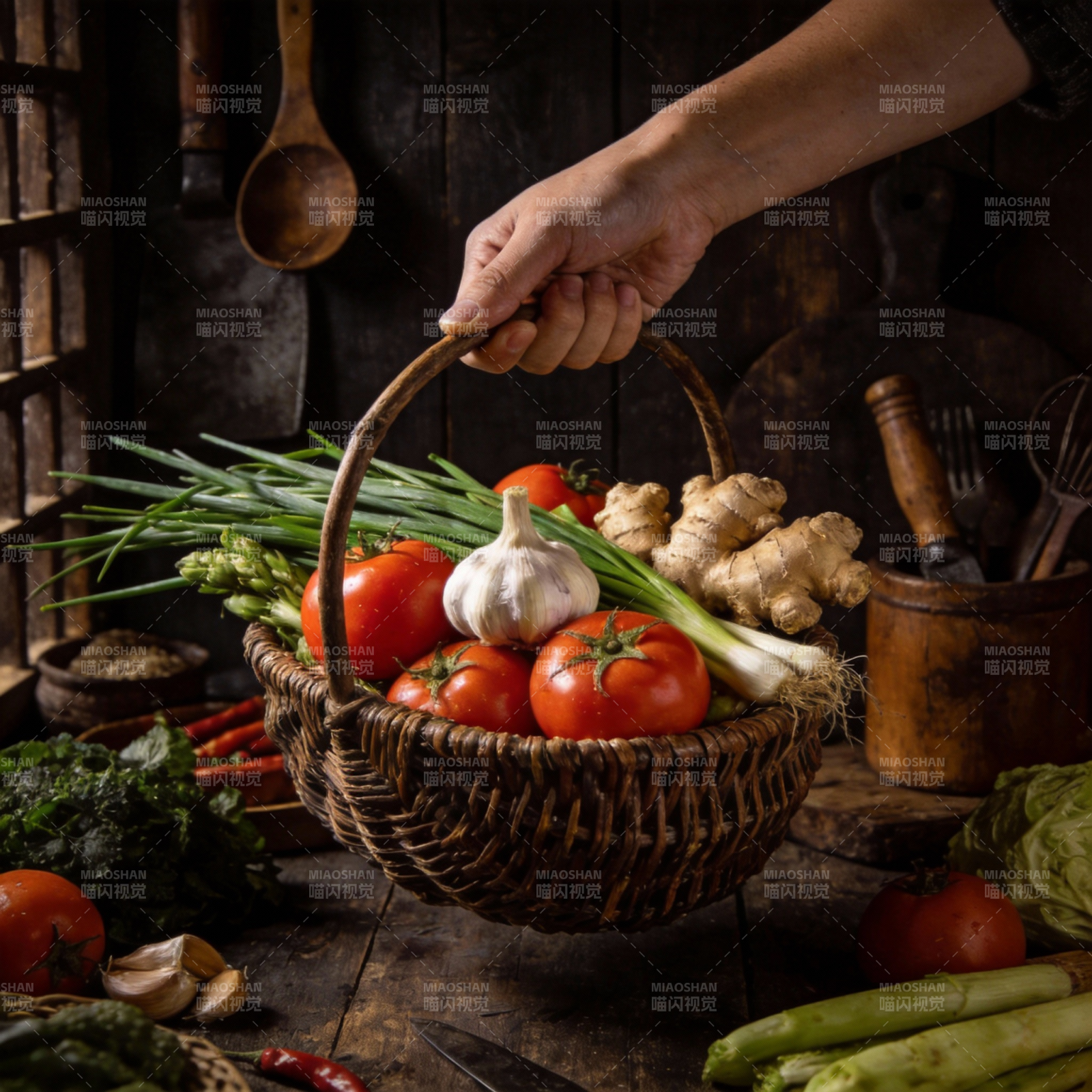 新鲜蔬菜篮图片