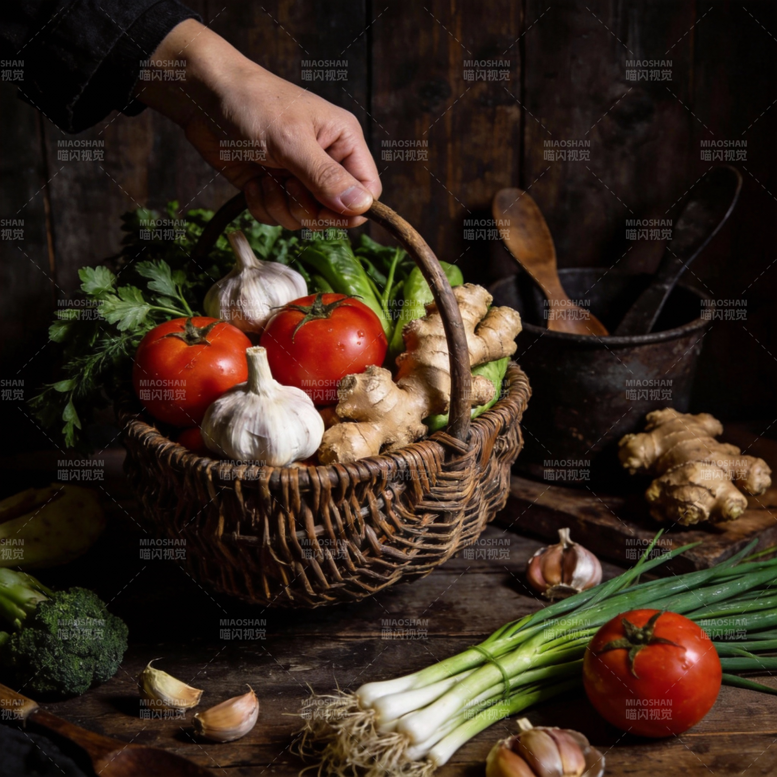 新鲜食材篮图片